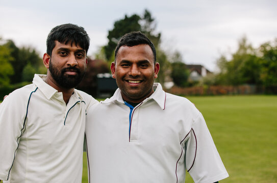 Two cricket teammates