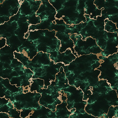 Green stained marble with gold colored veins. background pattern texture, art work, natural stone bright and luxury.