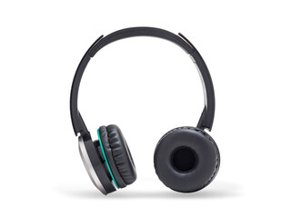 Black headphone isolated on white background