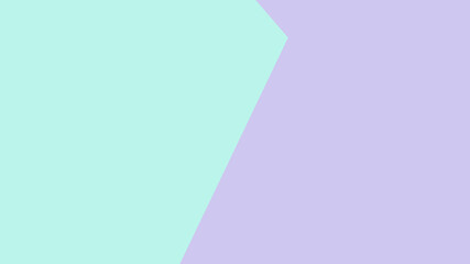 Two-tone blank background for design in trendy colors: mint and purple. A horizontal backdrop divided diagonally by two colors.