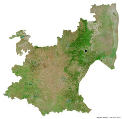 Mpumalanga, province of South Africa, on white. Satellite © Yarr65