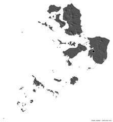 Incheon, metropolitan city of South Korea, on white. Bilevel