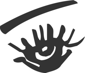 ojo de mujer, ojo negro, hecho a mano, sexi, mujer, pestañas, ceja, gestual, arte, ilustración, caligrafía