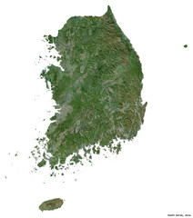 South Korea on white. Satellite © Yarr65