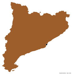 Fototapeta na wymiar Cataluna, autonomous community of Spain, on white. Pattern
