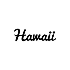''Hawaii'' illustration, travel illustration, sign, lettering