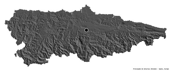 Principado de Asturias, autonomous community of Spain, on white. Bilevel © Yarr65