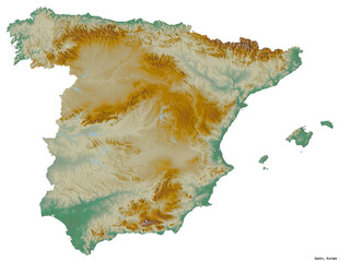 Spain on white. Relief © Yarr65