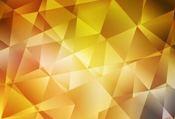 Dark Yellow vector triangle mosaic texture.