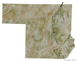 Northern, state of Sudan, on white. Satellite