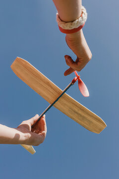 Rubber Band Driven Balsa Toy Airplane