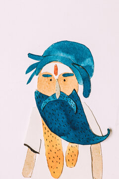 A Sadhu with a blue hair