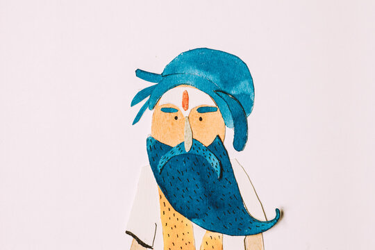 A Sadhu with a blue hair