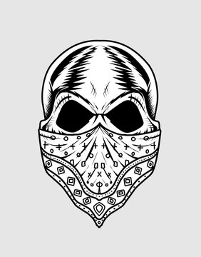 Gangster skull -vector illustration art. 
