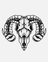 Obraz premium Illustration vector goat skull good print for t-shirt
