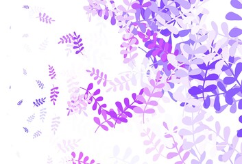 Fototapeta premium Light Purple, Pink vector elegant wallpaper with leaves.