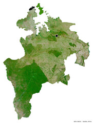 Geita, region of Tanzania, on white. Satellite