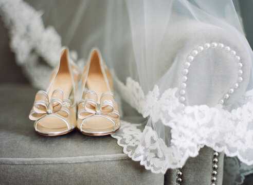 Bridal Shoes and Veil