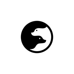 Illustration vector graphic template of dog negative space logo