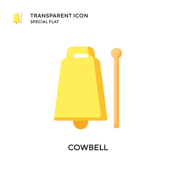 Cowbell Vector Icon. Flat Style Illustration. EPS 10 Vector.