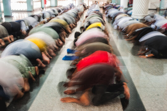Thai Muslim man praying in mosque