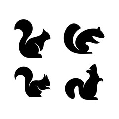 Illustration vector graphic template of squirrel silhouette logo