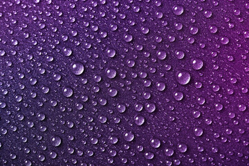 Abstract texture of water drops on a metal surface. Purple grunge background with small round droplets