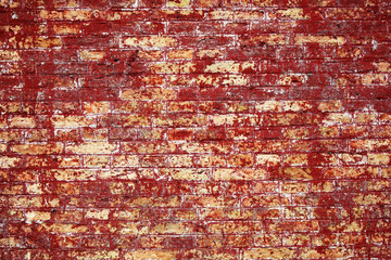 Old painted brick wall