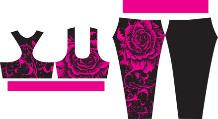 Women Leggings and Sports Bras design adjust in pattern vectors 