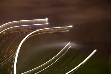 abstract movement with light outdoors at night