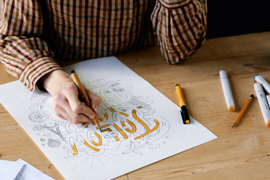 Designer coloring illustration