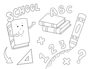 fun school related coloring page for kids. You can print it on an 11x8.5 inch page