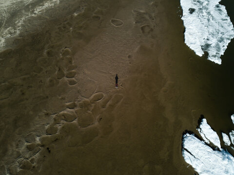 A man exploring Baikal Lake with drones