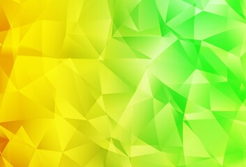 Light Green, Red vector shining triangular backdrop.