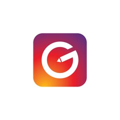G letter pencil logo