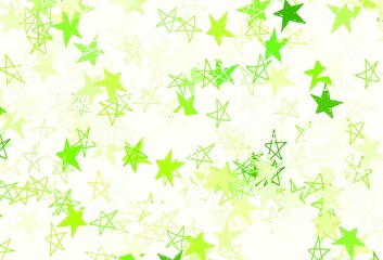 Light Green, Yellow vector texture with beautiful stars.