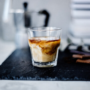 Coffee glass closeup
