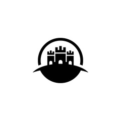 Naklejka premium Castle logo vector icon