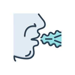 Color illustration icon for voice