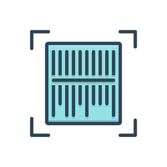 Color illustration icon for scanner