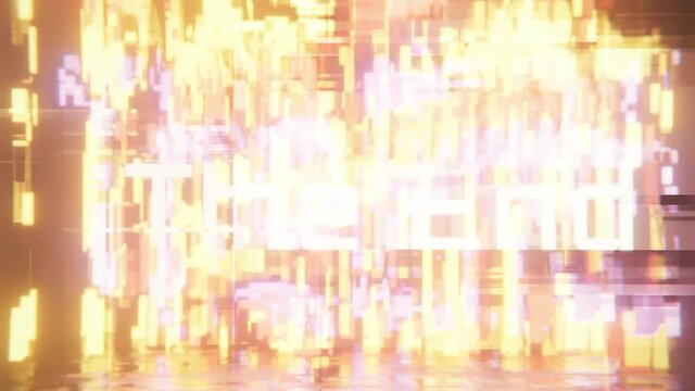 The End text 4 k colorful digital glitch animation