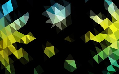 Dark Blue, Yellow vector abstract polygonal texture. Triangular geometric sample with gradient.  Elegant pattern for a brand book.