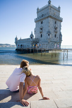 Couple on holiday in Lisbon. Portugal.