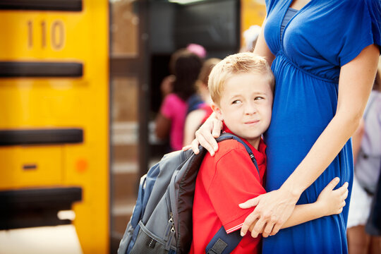 School Bus: Boy Not Ready to Leave for School