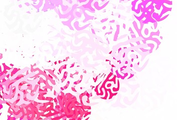 Obraz na płótnie Canvas Light Pink vector backdrop with memphis shapes.