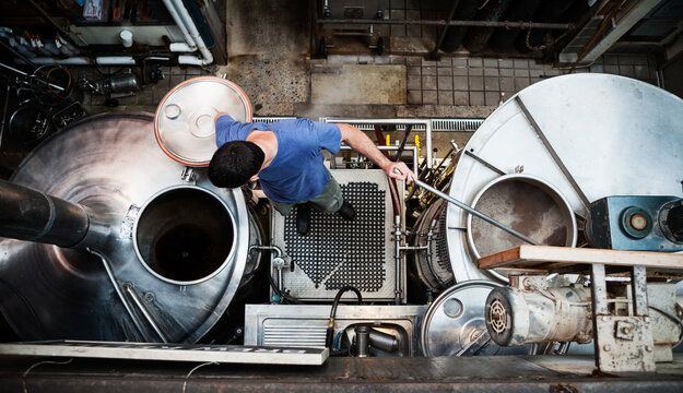 Beer: Brewmaster Watching Wort Move From Mash Tun