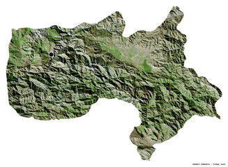 Hakkari, province of Turkey, on white. Satellite