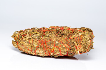 Flowers of Thai Stick Cannabis marijuana weed strain isolated on white background close up