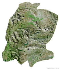 K. Maras, province of Turkey, on white. Satellite