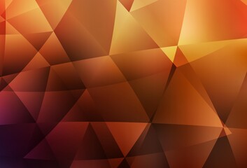 Dark Orange vector triangle mosaic background.